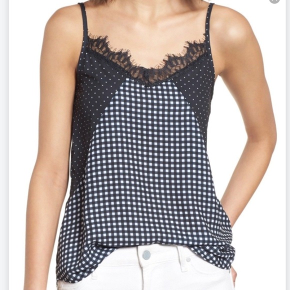 Ten Sixty Sherman Tops - Ten Sixty Sherman Women Size M Checkered Lace Tank